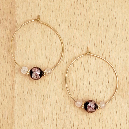 Boucles d'oreilles Rose...